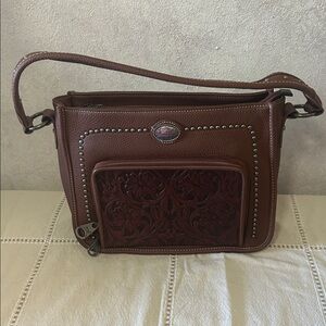 Montana West Dark Brown Studded Crossbody Bag